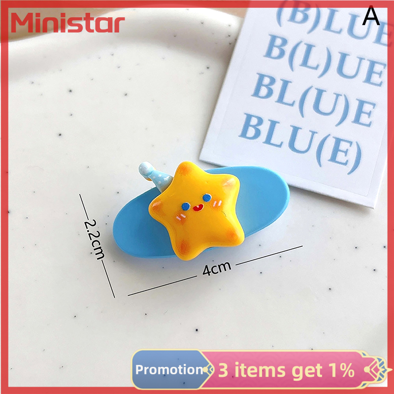 Ministar 1 cái kẹp hình elip kẹp tóc hình ngôi sao dễ thương cô gái ngọt ngào kẹp tóc tóc mái kẹp tóc bên kẹp tóc thú mỏ vịt phụ nữ Phụ kiện tóc đồ đội đầu