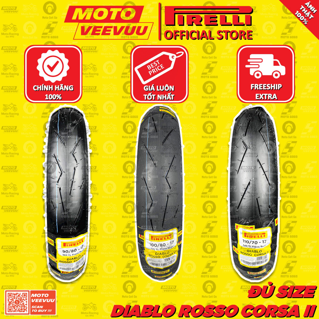 Motorcycle Tires PIRELLI Diablo Rosso Corsa 2 II Full size 60 70 80 90 100