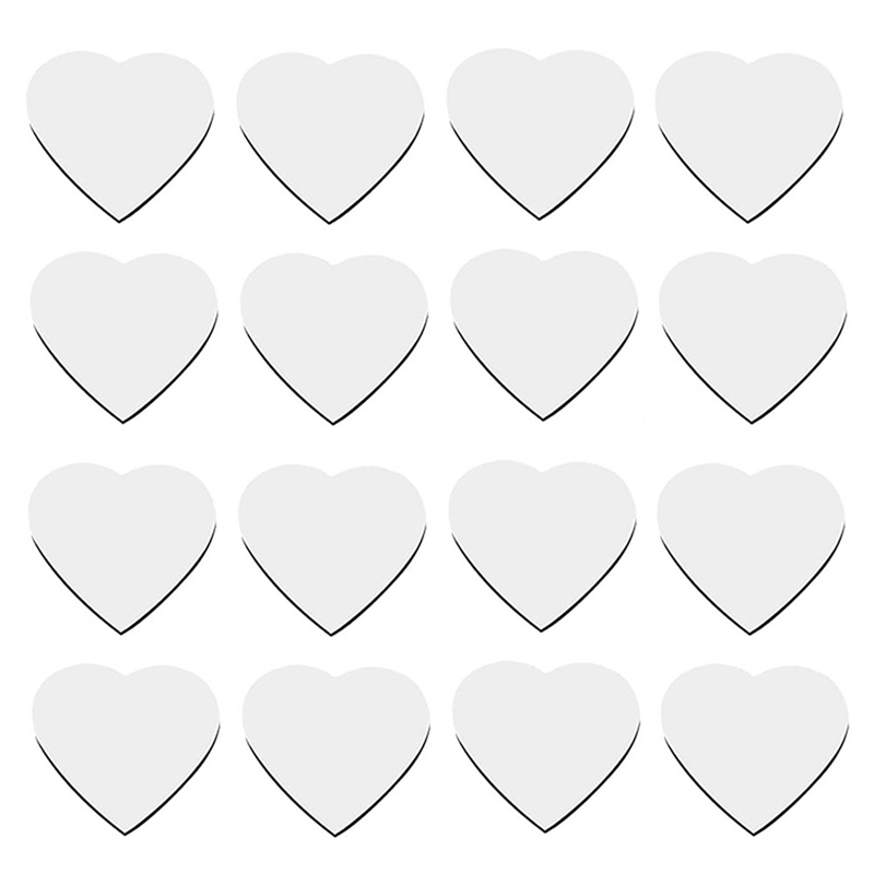 (BXNZ) 30Piece Heart Shaped Sublimation Magnet Blanks Love Heart Wall Door Decoration White
