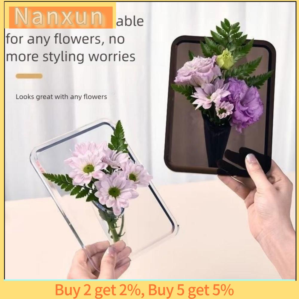 NWSJ Trong suốt Khung ảnh bình hoa Hoa tươi và Hoa nhân tạo Acrylic Bình hoa thủy canh Sáng tạo Thùng hoa Trang trí nghệ thuật