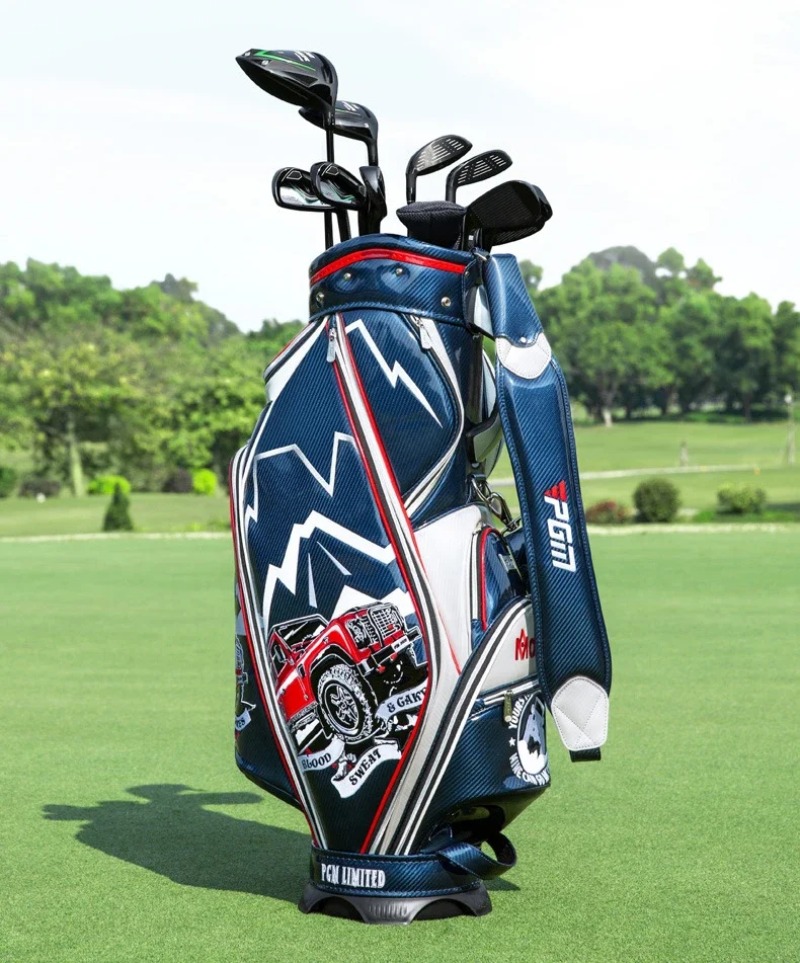 PGM MOO EYES Luxury Men's Golf Bag Standard Backpack Can 13pcs Clubs Waterproof Crystal Leather 3D Embroidered QB112 · v18
