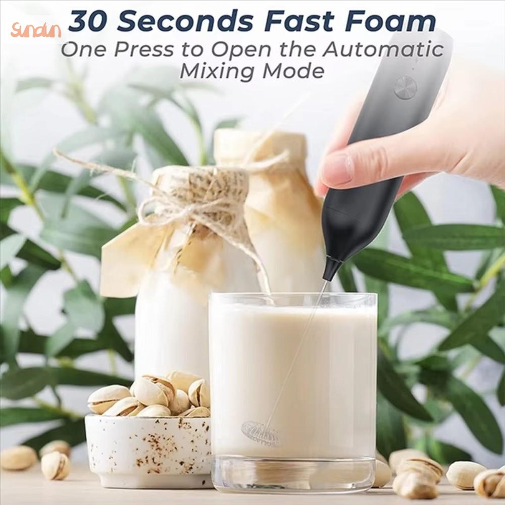 SUNDUN Thép không gỉ 304 Máy đánh sữa điện Mạnh mẽ USB có thể sạc lại Máy đánh bọt cà phê Máy tạo bọt Cầm tay Máy tạo bọt mini Dành cho cà phê