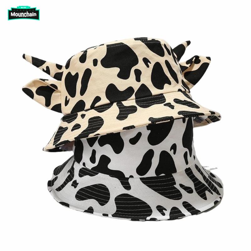 Trendy Bucket Hat With Cute Horn Ears Beach Sun Hat For Women Men Summer Foldable Sun Protection Fisherman Hat ราคา 166 บาท*ส่งฟรี