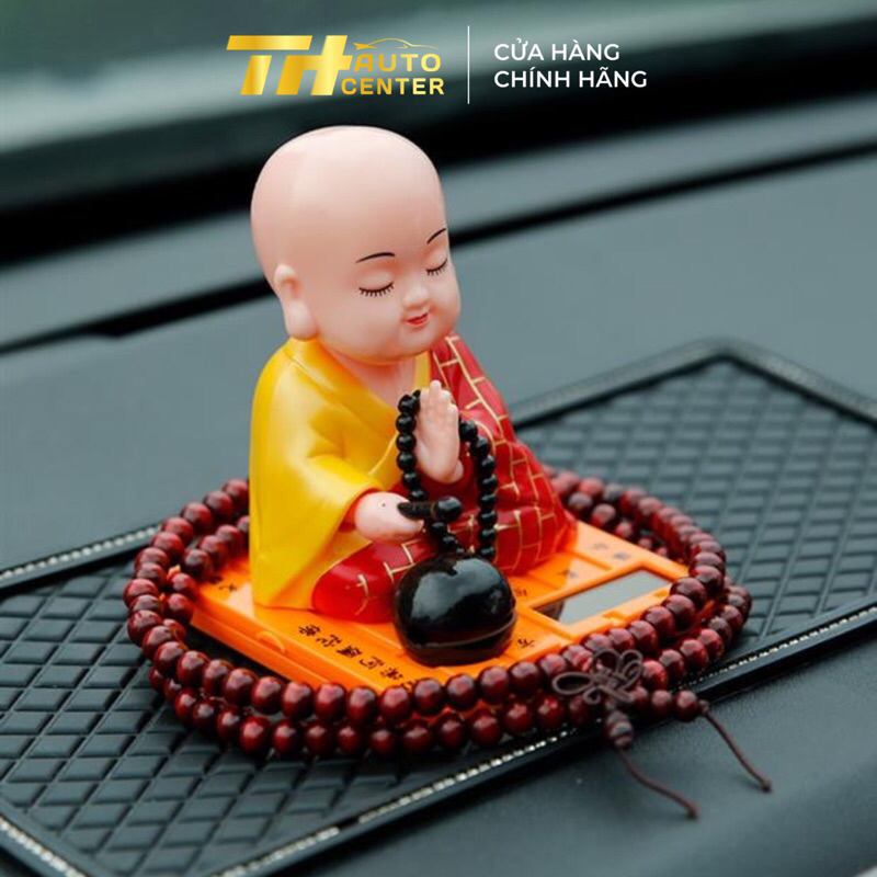 Tượng phật chú tiểu gõ mõ tụng kinh trang trí taplo xe hơi