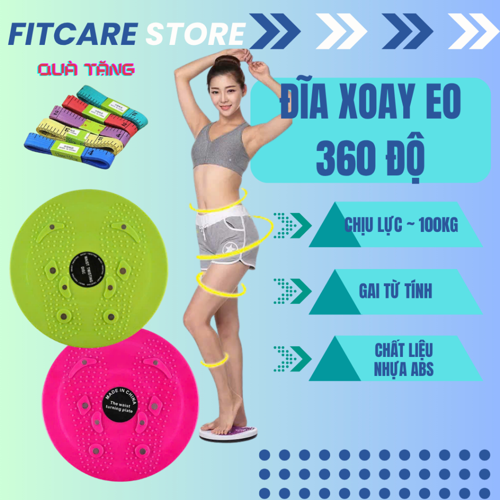 Đĩa xoay eo Từ Tính tập thể dục gym bàn xoay eo massage chân giảm cân nhựa ABS chịu lực 100kg