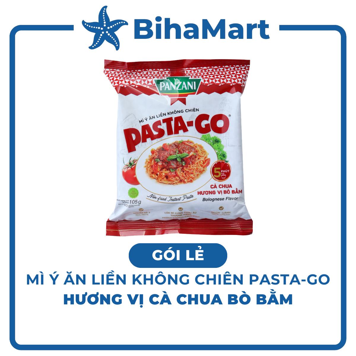 [GÓI LẺ] - PANZANI - Mì Ý ăn liền không chiên Pasta-go hương vị Cà chua bò bằm, Mì Ý cà chua bò bằm ăn liền (105g/gói)
