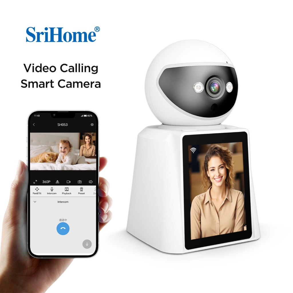Camera Srihome wifi màn hình gọi video đàm thoại 2 chiều có màu ban đêm