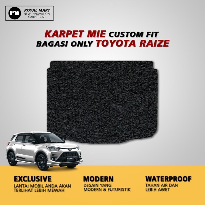 Royal Mart - Karpet Mobil CUSTOM BAGASI Only Toyota RAIZE (1PCS)/Carpet Mie Bihun Premium Keset PVC Anti Slip Aksesoris Interior Mobil Harga 350,000 rupiah*Gratis Ongkir