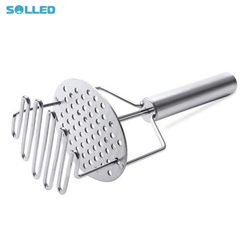 Mashed Potato Masher, Potato Masher With Rubber Handle, Heavy Duty Stainless Steel Masher Kitchen Tool For Fruits, Vegetables, Beans, Pumpkins