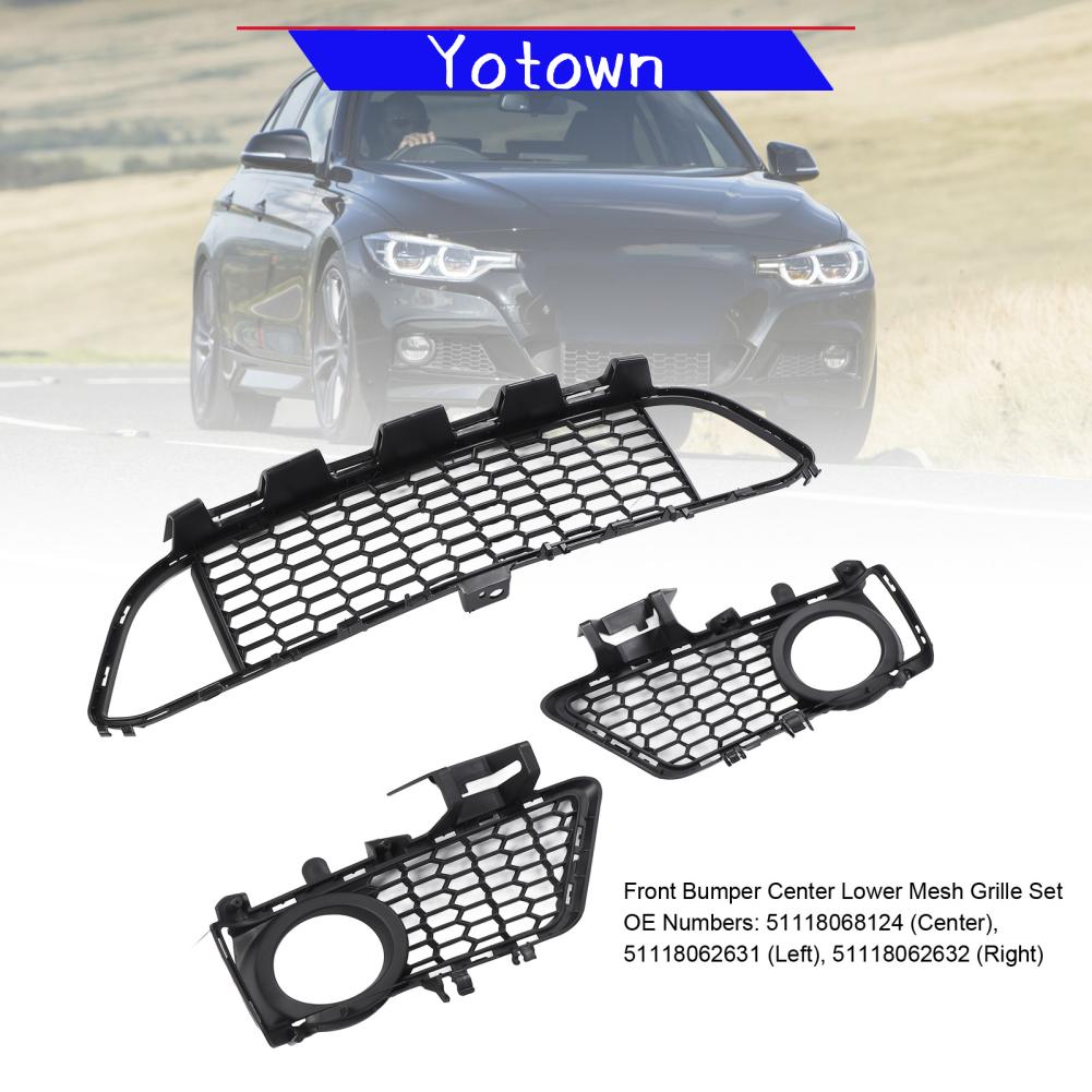 Yotown aqxreight Lưới tản nhiệt ở giữa cản trước 51118068124 Lưới tản nhiệt đèn sương mù cho 3 Series F30 2015 đến 2019 51118068124 51118062 Lưới tản nhiệt ở giữa cản trước ở giữa Lưới tản nhiệt ở phía trước Giá 662,000 Đồng*Miễn phí vận chuyển