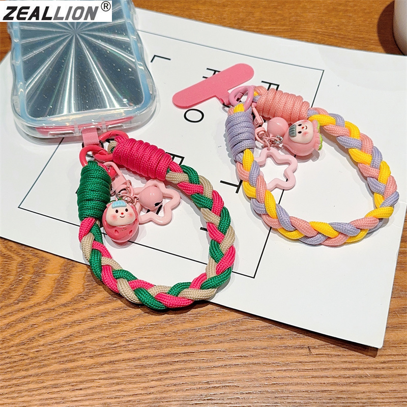 Zeallion Colorful Cute Wrist Strap Short Style Rope Portable Bag Key Anti-loss Chain Mobile Phone Lanyard with Pad