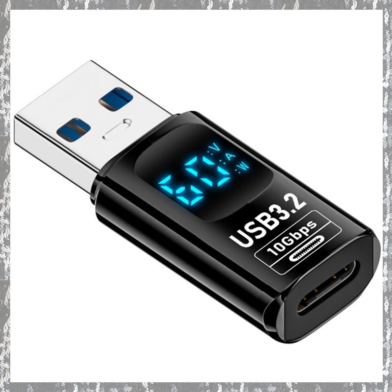 1PCS Digital LED Display USB 3.2 Adapter 10Gbps 36-60W Power Meter Tester Smart Chip Data Transmission USB C Extension