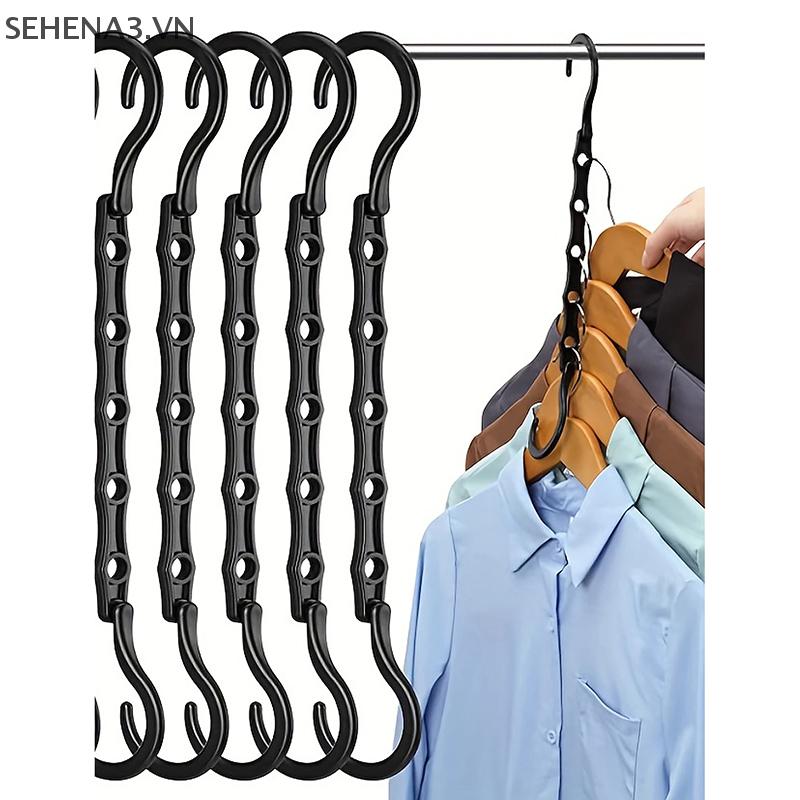 SEHVN Tiết Kiệm Không Gian Lưu Trữ Móc Đa Chức Năng Nhựa Quần Áo Kệ Xoay Tổ Chức Móc 5 Lỗ Ma Thuật Tủ Quần Áo Tủ Quần Áo Tổ Chức