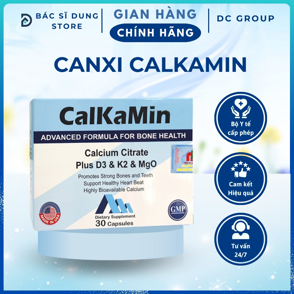 Canxi Calkamin giúp xương chắc khoẻ, bổ sung Canxi và vitamin K2, Vitamin D3 cho cơ thể