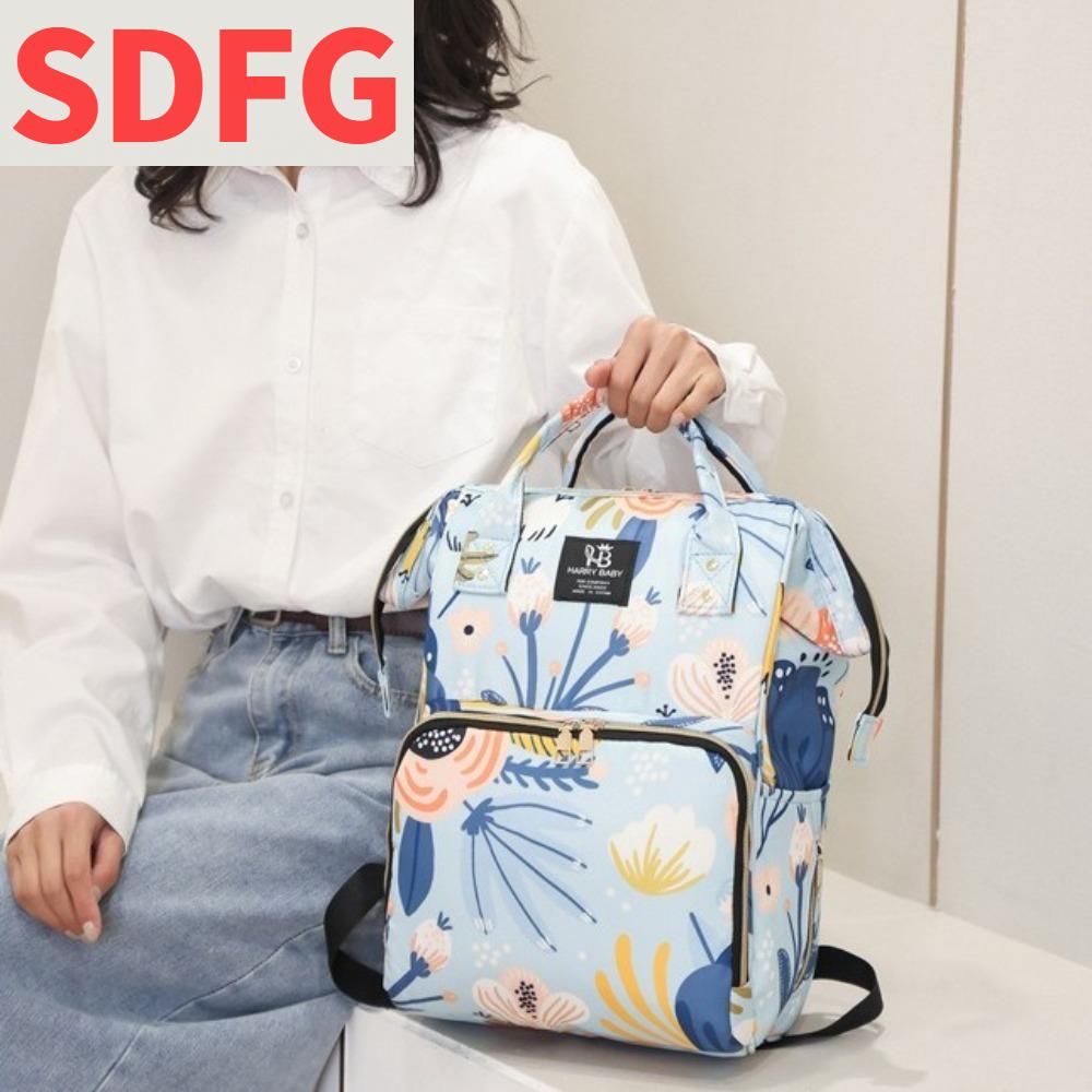 ผ้าอ้อมสำเร็จรูป แพมเพิสเด็กแรกเกิด SDFG ชุดเดรสพิมพ์ลาย กระเป๋าสำหรับคุณแม่ สไตล์เกาหลีแบบ มัลติฟังก์ชั่นการใช้งาน กระเป๋าเป้ผ้าอ้อม แฟชั่นสำหรับผู้หญิง กระเป๋าใส่ผ้าอ้อม ที่จัดระเบียบผ้าอ้อมเด็ก ทารกทารกแรกเกิด
