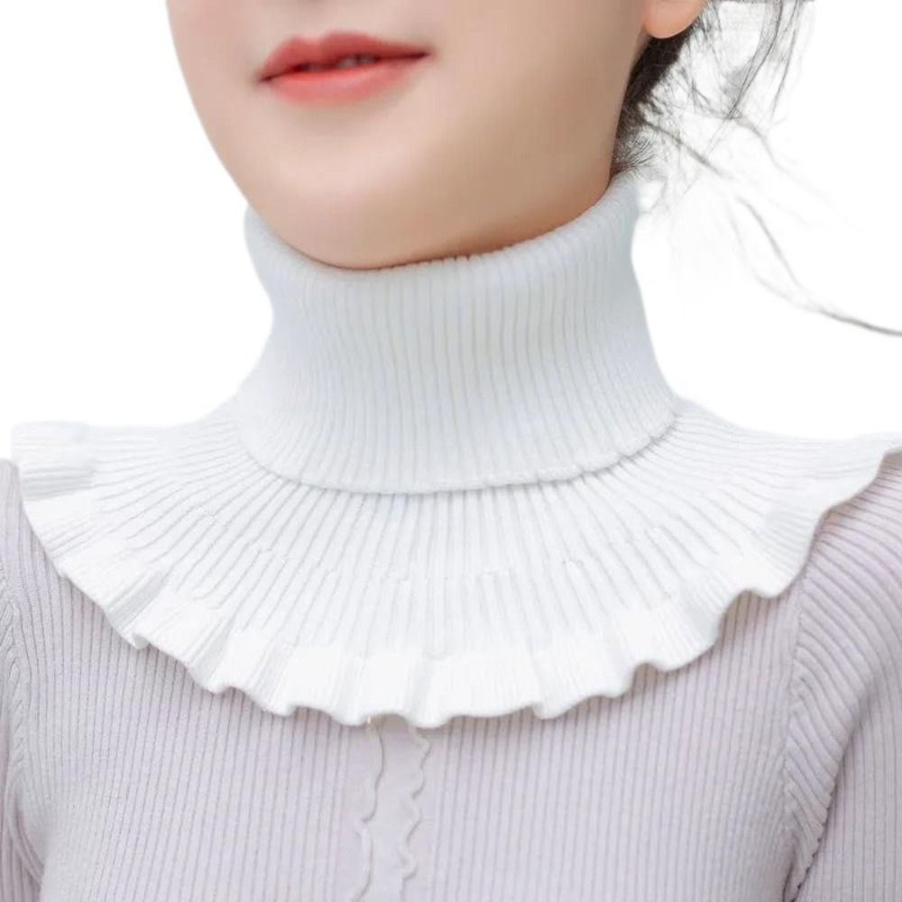 MIKI Chống gió Cổ áo giả dệt kim Có thể tháo rời Ấm áp Cổ Lọ Thời trang Mùa đông Khăn quàng cổ Nam Nữ - 6