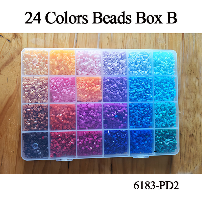 Kids 3D Fuse Perler Beads DIY Craft Kit 2.6mm with Mini Iron Pegboards and Accessories Pixel Art