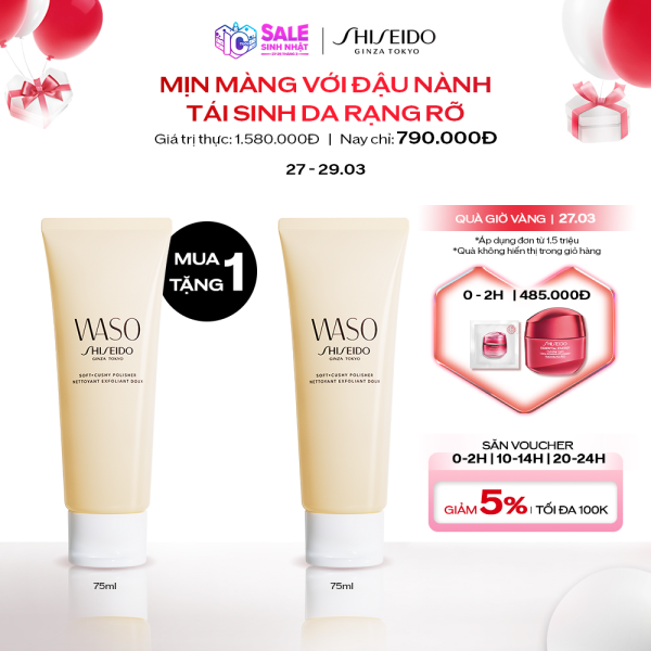 [27.03 29.03 MUA 1 TẶNG 1] - Kem tẩy tế bào chết Shiseido WASO Soft+Cushy Polisher 75ml