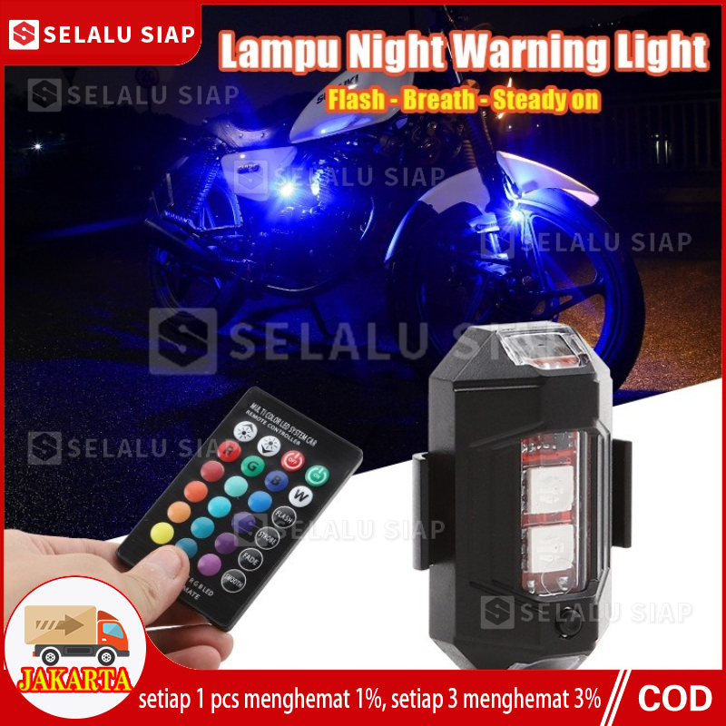 7 Color universal LED flashing light aircraft strobe light anti collision motorcycle car drone RGB aircraft plane USB waterproof custom mode waterproof sports car Sport Luxury Harga 37,107 rupiah*Gratis Ongkir