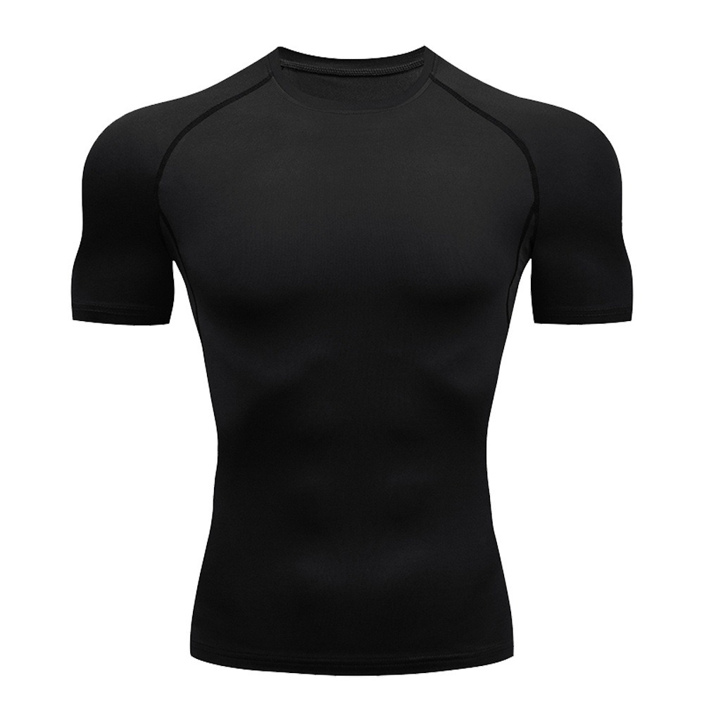 LYGJZC Khô nhanh Áo thun thể dục nam Tay áo ngắn Áo nén Áo thun thể thao nam Áo thun tập gym Đồ thể thao Áo thể thao chạy bộ Phòng tập thể dục - 2