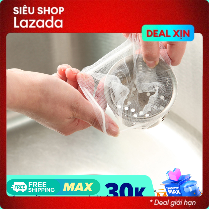 Combo 100 túi lưới lọc rác bồn rửa tránh tắc nghẽn đường ống, tránh bám bẩn, ô nhiễm cốc lọc