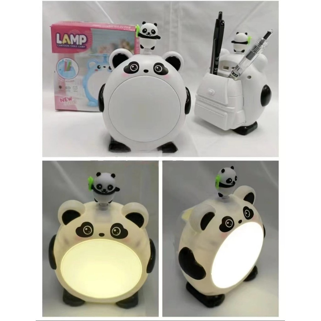 Lampu Belajar / Lampu Meja / Lampu Jam Karakter Panda