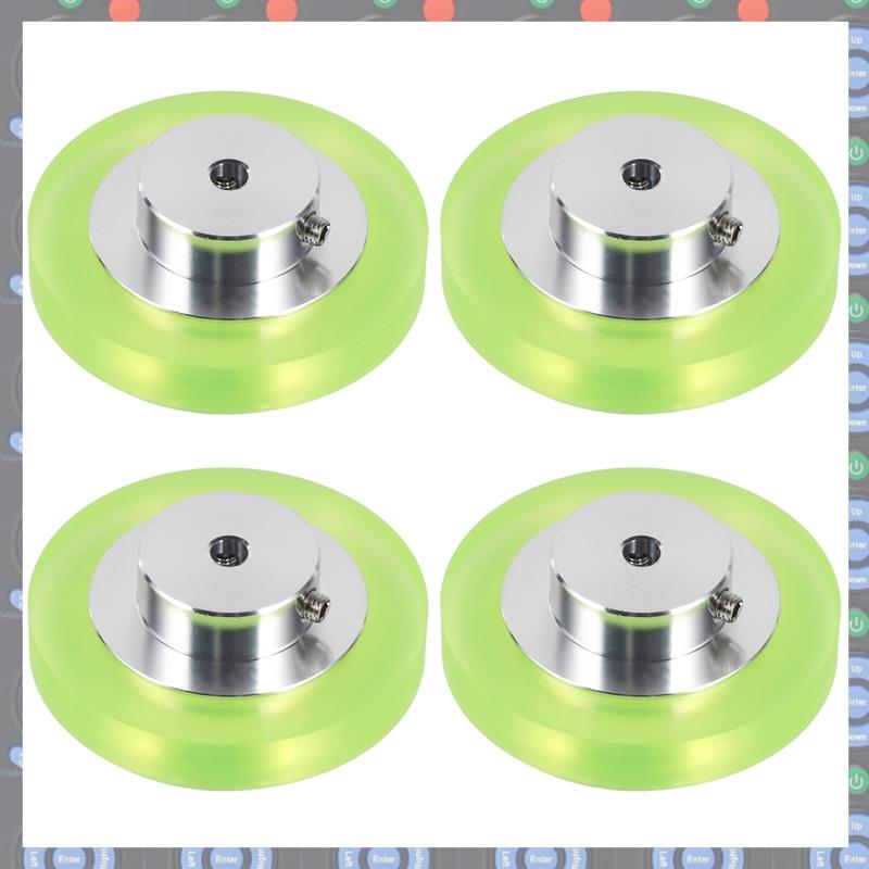 (BKSM) 4X, 200mm Aluminum Polyurethane Industrial Encoder Wheel Measuring Wheel for Measuring Rotary
