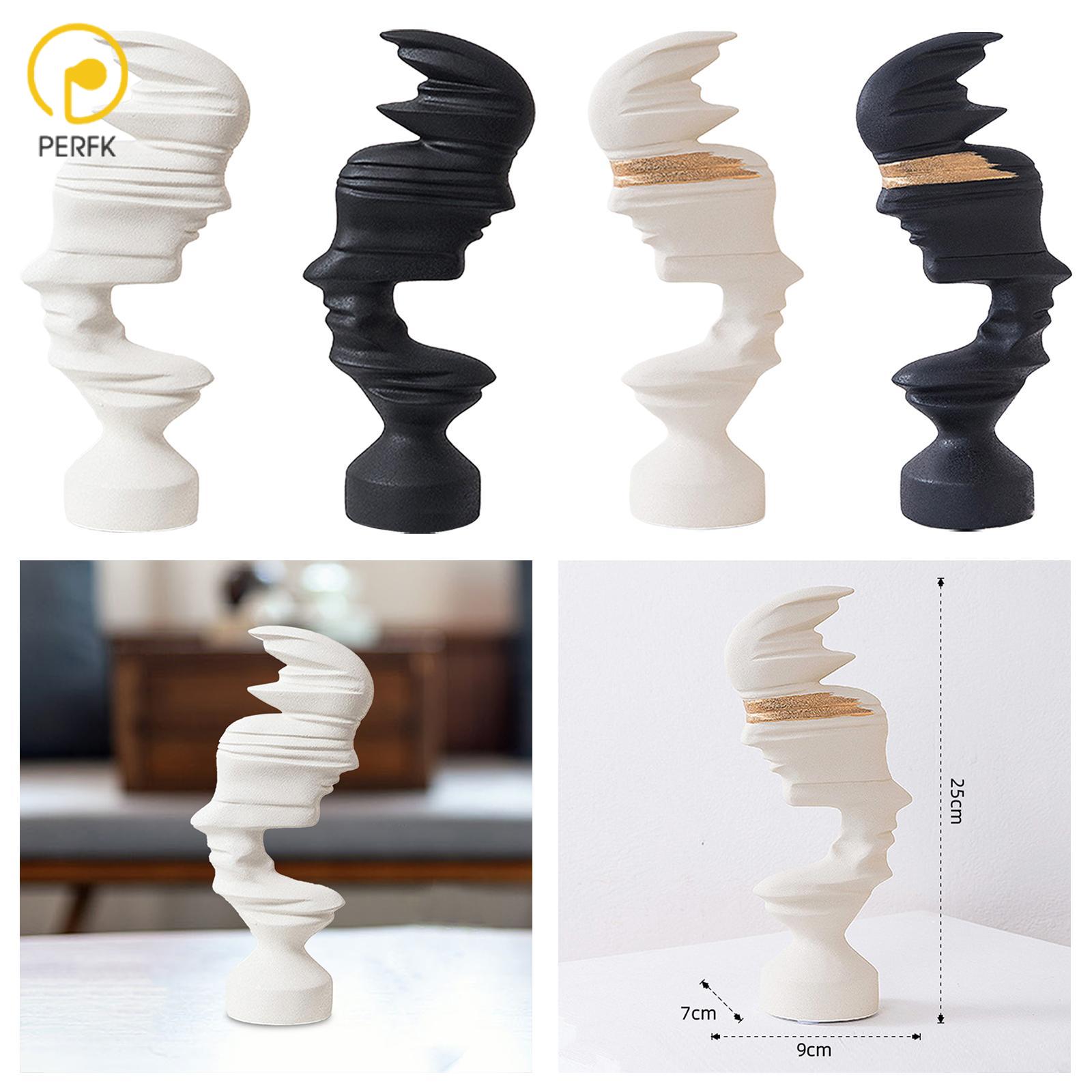 Resin Abstract Sculpture Simple Figurine Craft Desktop Human Face Ornament Statue for Office Mantel Decor TV Stand ราคา 2,452 บาท*ส่งฟรี