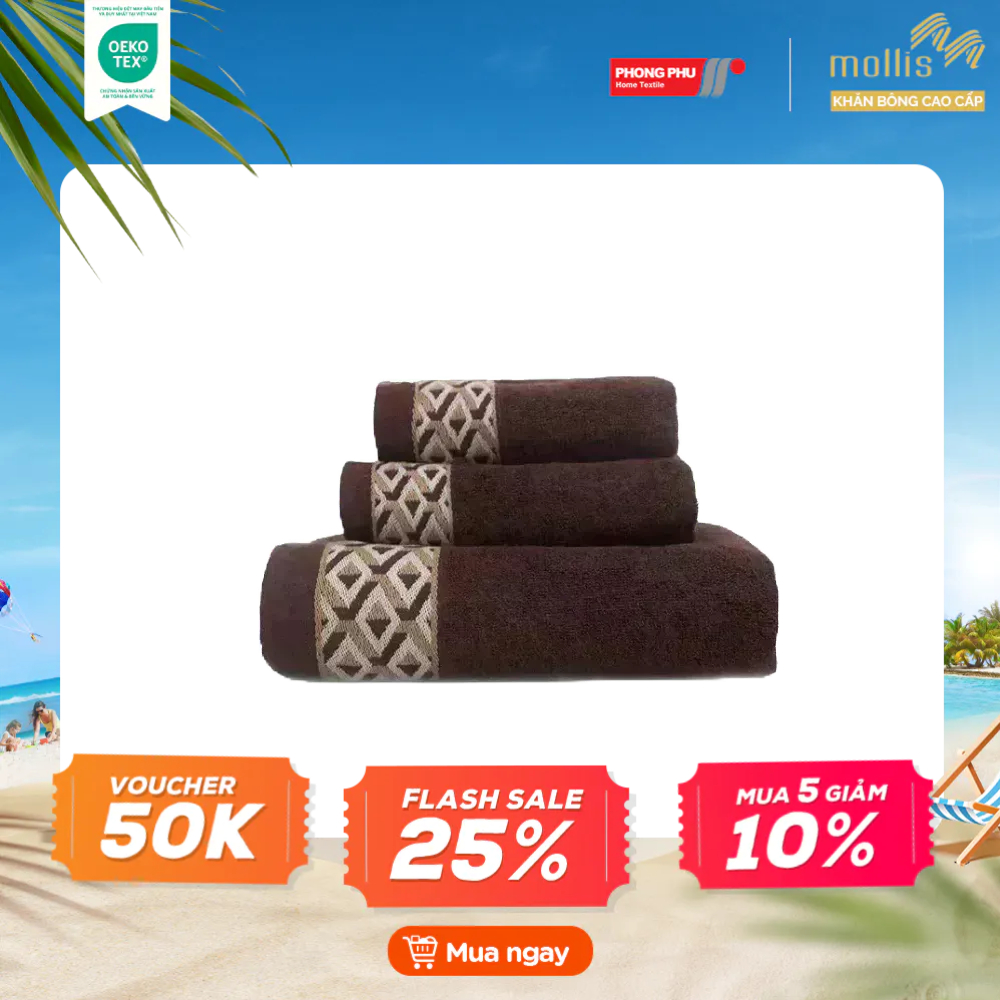 Khăn mặt khăn gội đầu cotton lapyarn mollis fm4x 40x78cm