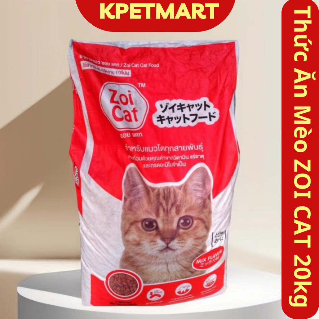 Thức Ăn Hạt Cho Mèo ZOI CAT 20kg ( COMBO 20 gói 1kg Thức Ăn Cho Mèo Mọi Độ Tuổi ZOICAT ) Hạt Cho Mèo