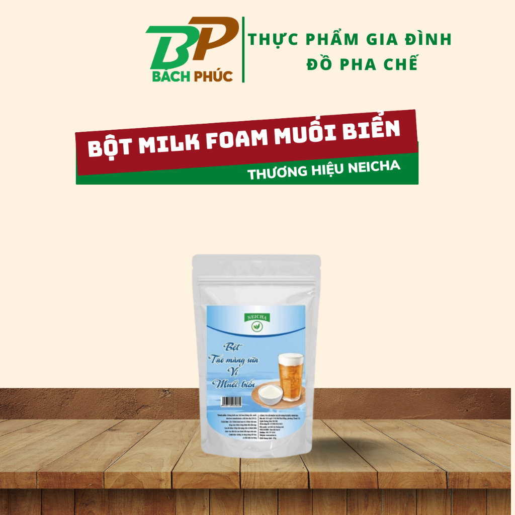 Bột milk foam muối biển NEICHA - Bột tạo màng sữa vị muối biển - Nguyên liệu pha chế Bách Phúc Đà Nẵng