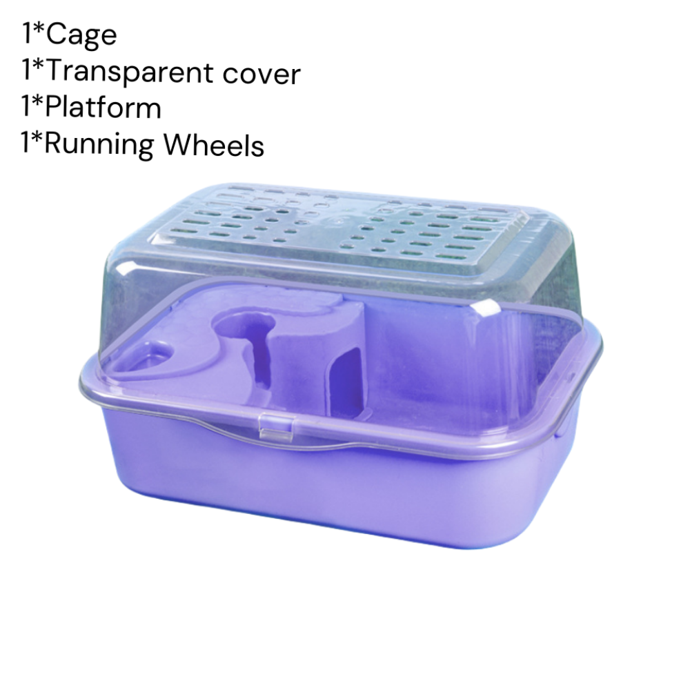 MISFORTUNESTORE17RE1 Lớp kép Cage cho chuột hamster Nắp trong suốt Acrylic Môi trường sống cho hamster Di động Bánh xe chạy Nhà cho thú cưng nhỏ cho chuột và lợn Guinea - 5