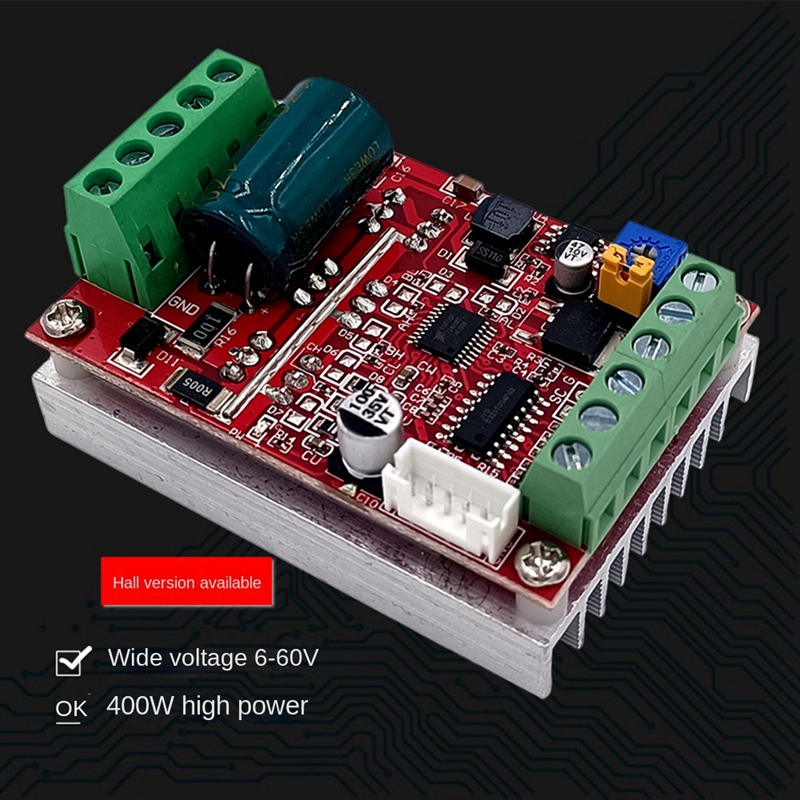 (KYEU) 6-60V BLDC Three Phase DC Brushless Motor Controller 400W PWM Hall Motor Control Driver Board