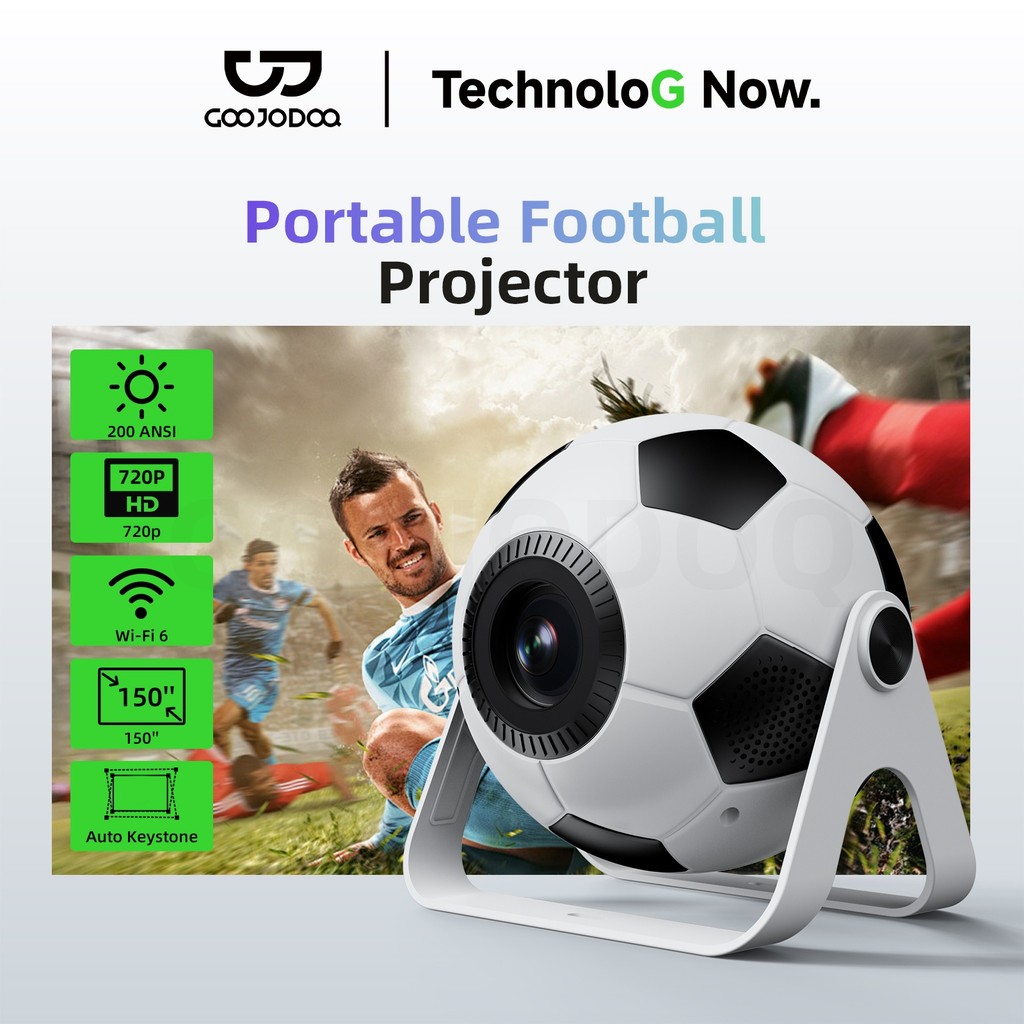 GOOJODOQ มินิโปรเจคเตอร์อัตโนมัติ Keystone Correction มุมยืดหยุ่น Projection Capable of Projecting 40 ถึง 150 นิ้ว ราคา 2,399 บาท*ส่งฟรี