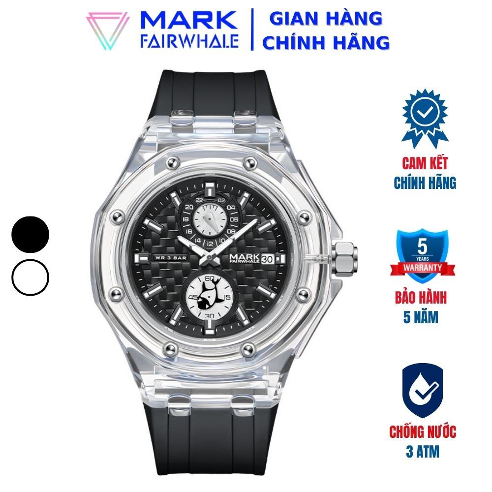 Đồng Hồ Cơ Chống Nước Dạ Quang Nam Mark Fairwhale FW011 Viền Trong Suốt Size 42mm Dây Đeo Silicone Sang Trọng