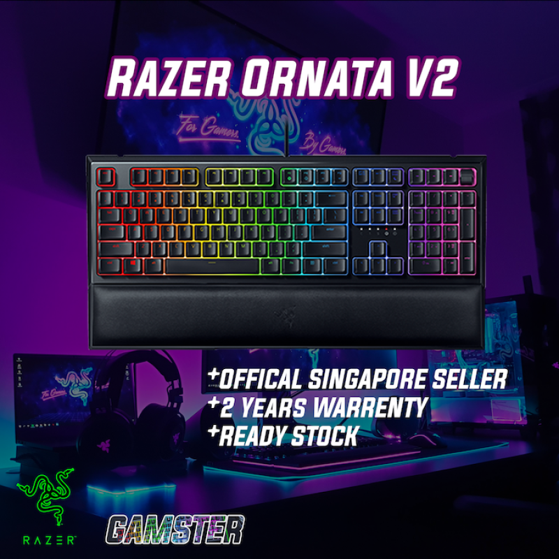 Razer Ornata V2 Gaming Keyboard  | FREE DELIVERY | Design using Mecha-Membrane Keyswitches Singapore