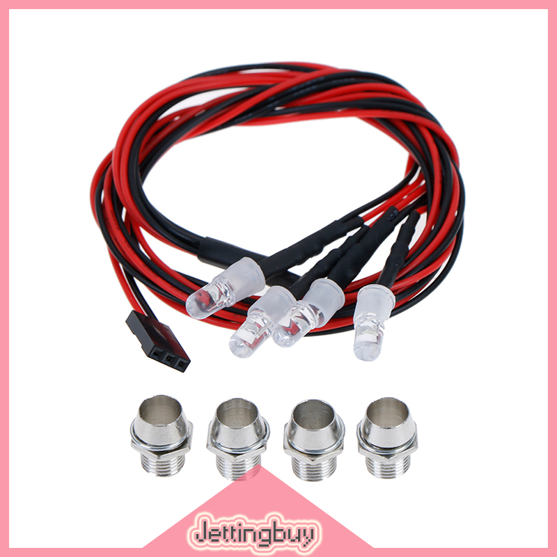 Jettingbuy Flash Sale 4 LED 5mm White Color Red Color LED Light Set for