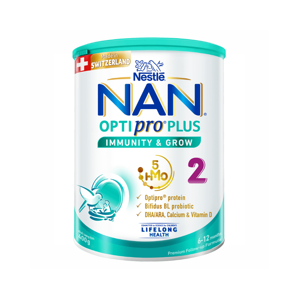 Sữa Bột Nestlé NAN OPTIPRO PLUS Từ Thụy Sĩ Phát Triển Toàn Diện Cho Bé Số 2 Từ 6-12 Tháng 400g - Bibo Mart