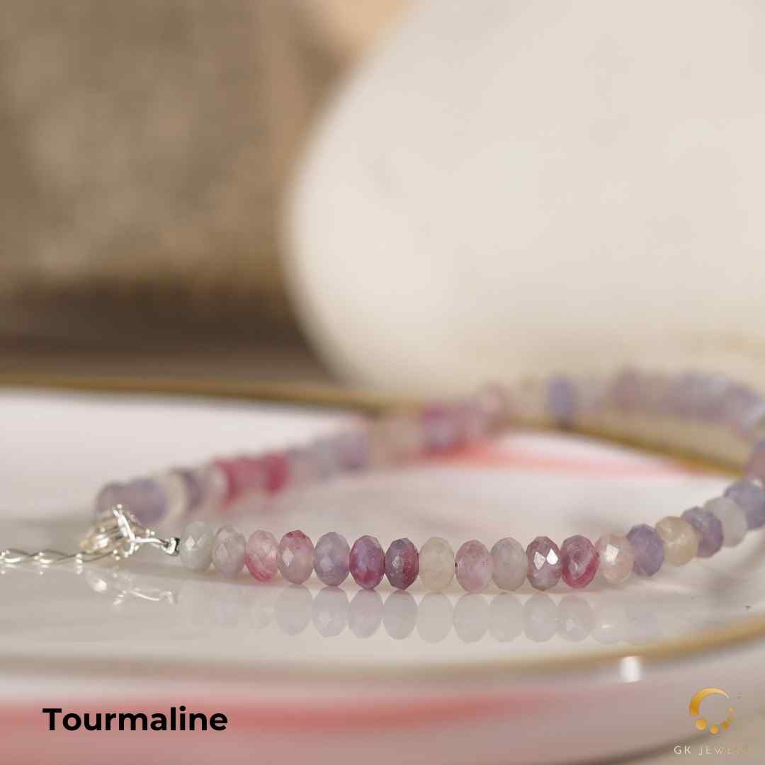 Sakura Tourmaline Faceted Bracelet 4.7-4.8mm+-