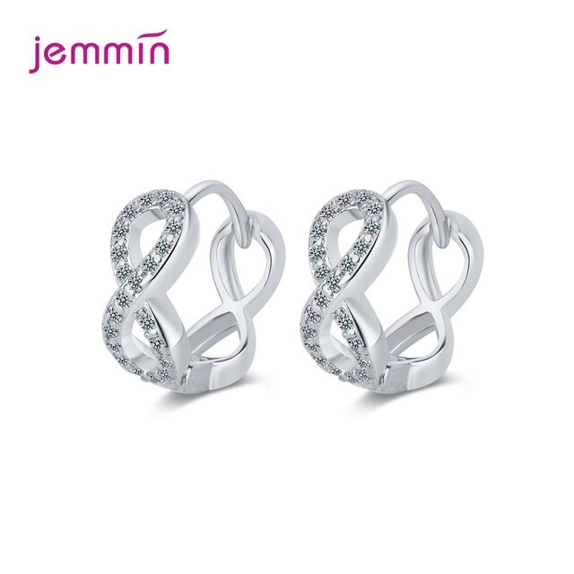 Bất 925 cổ điển bằng bạc nguyên chất Khuyên tai tròn khối Zirconia sang trọng Đồ trang sức cho phụ nữ cưới 2 màu sắc tùy chọn
