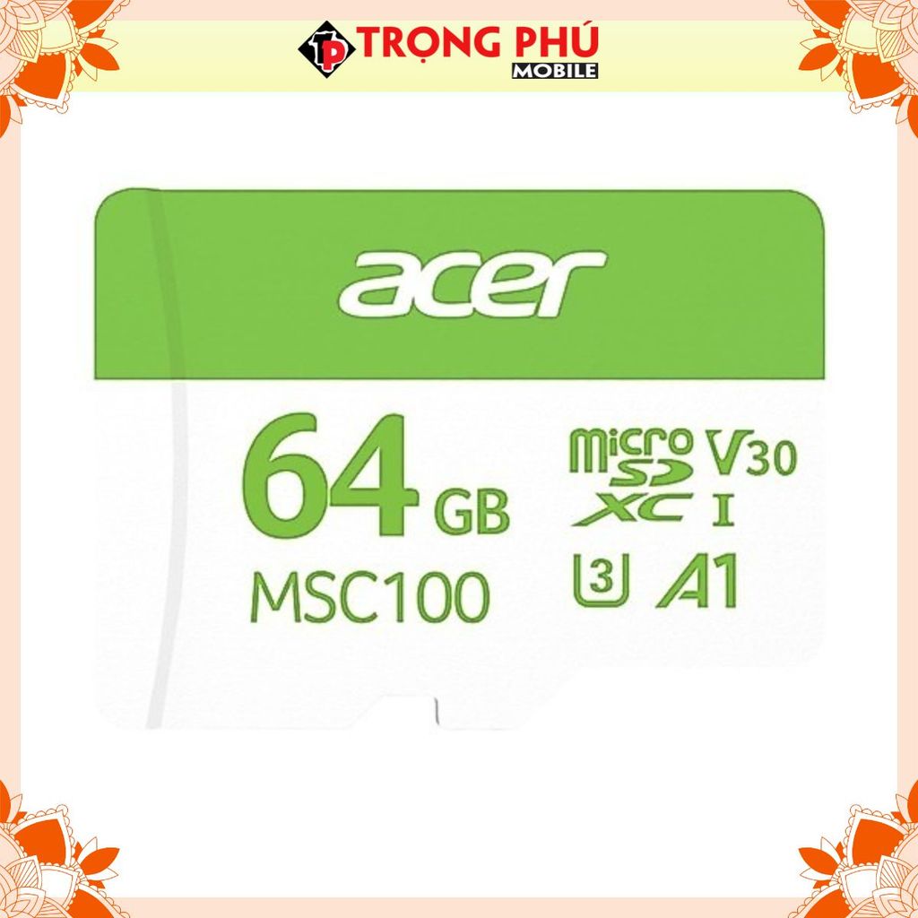 Thẻ nhớ Acer MSC100 C10, U3-V30 UHS-I / TLC - Đọc/Ghi lên tới 100/50 MB/s