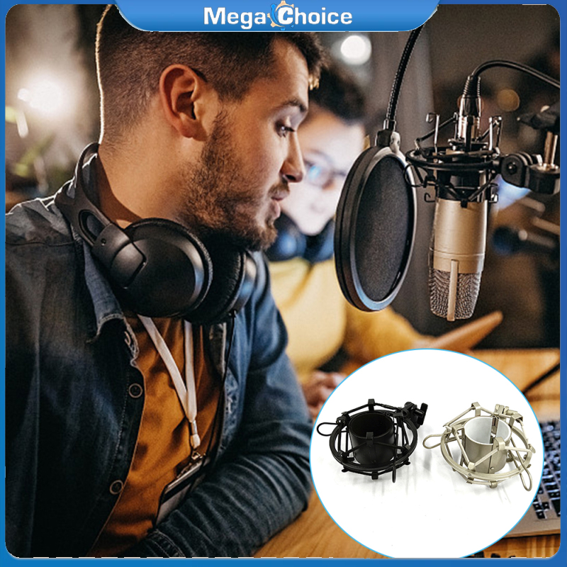 MegaChoice【100%Original】Universal Microphone Shock Mount Holder Clip Anti Vibration High Isolation for Studio Condenser Mic ราคา 163 บาท*ส่งฟรี