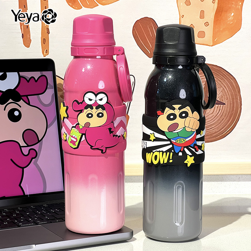  YEYA Bình Giữ Nhiệt Crayon Shin-Chan Bình Nước Hoạt Hình Cầm Tay Cho Người Lớn Và Trẻ Em Bình Nước Thể Thao Dễ Thương 