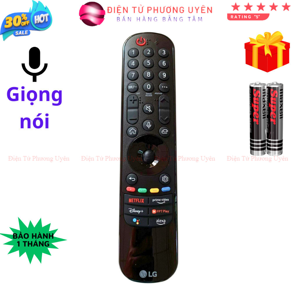 Remote điều khiển tivi LG Mã 05 Hộp Đen, Giọng nói - Chuột bay, điều khiển TV LG SMART - Tặng kèm pin - Điện Tử Phương Uyên