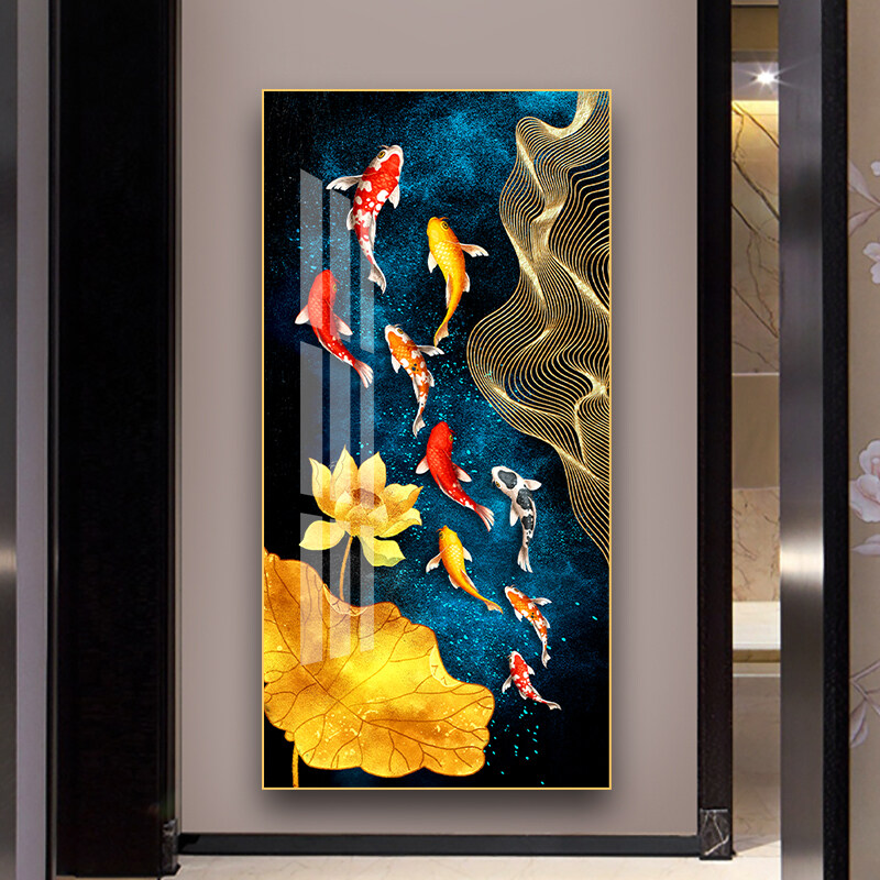 60x120CM Creative Koi Fish Canvas Painting HD Print Wall Art Poster for Room Decoration (Unframed) Gift 0421