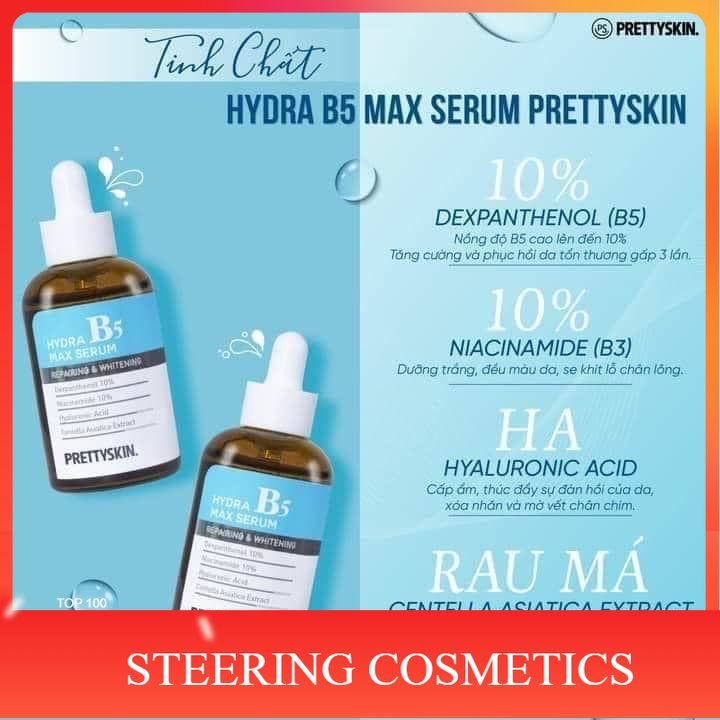 Serum  phục hồi dưỡng trắng Hydra Max B5 Serum Prettyskin - Steering Cosmetic