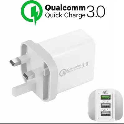 Qualcomm Quick Charge 3.0 USB Wall charger 3 port with QC 3.0 port UK Plug