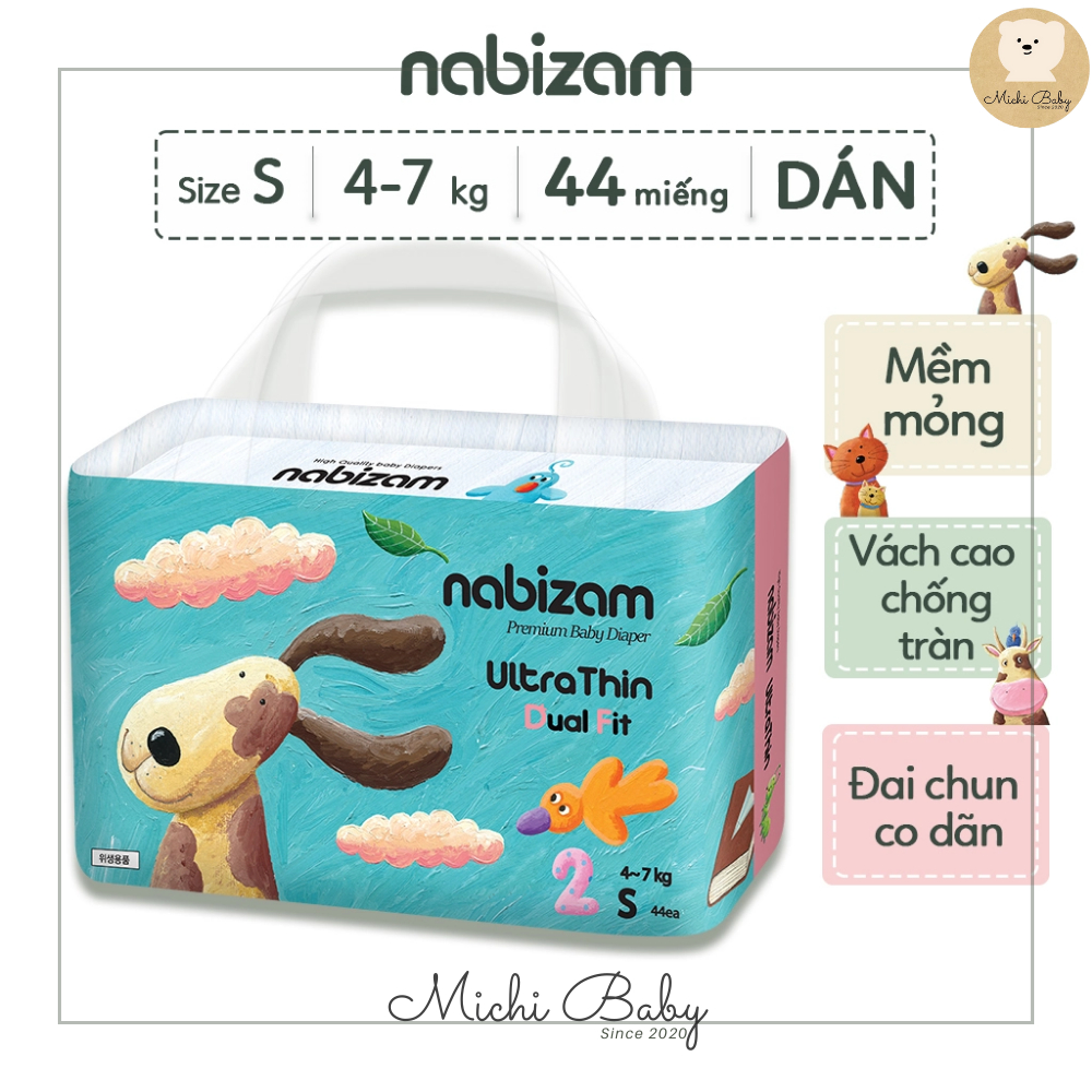 4 BỊCH BỈM- Nabizam Ultra Thin Nội Địa Hàn, Mềm Mại, Mỏng Nhẹ đủ size cho bé MC642 - 6