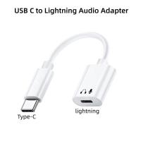 Original USB C To Lightning Audio Headphone Adapter For iPhone 16 Pro Max 16 Plus 15 iPad Pro Type C To IOS Aux Cord Earphone Data Sync Cord Adapter Type C to Lightning Audio Converter Charging Cable