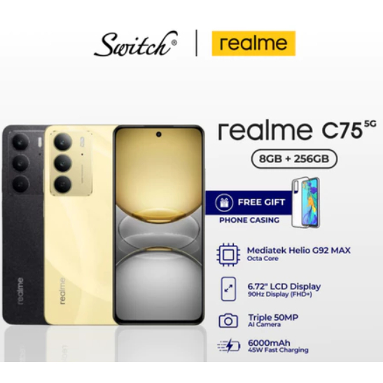 Điện Thoại Realme C75 8GB/256GB Hàng Chính hãng Mới 100%
